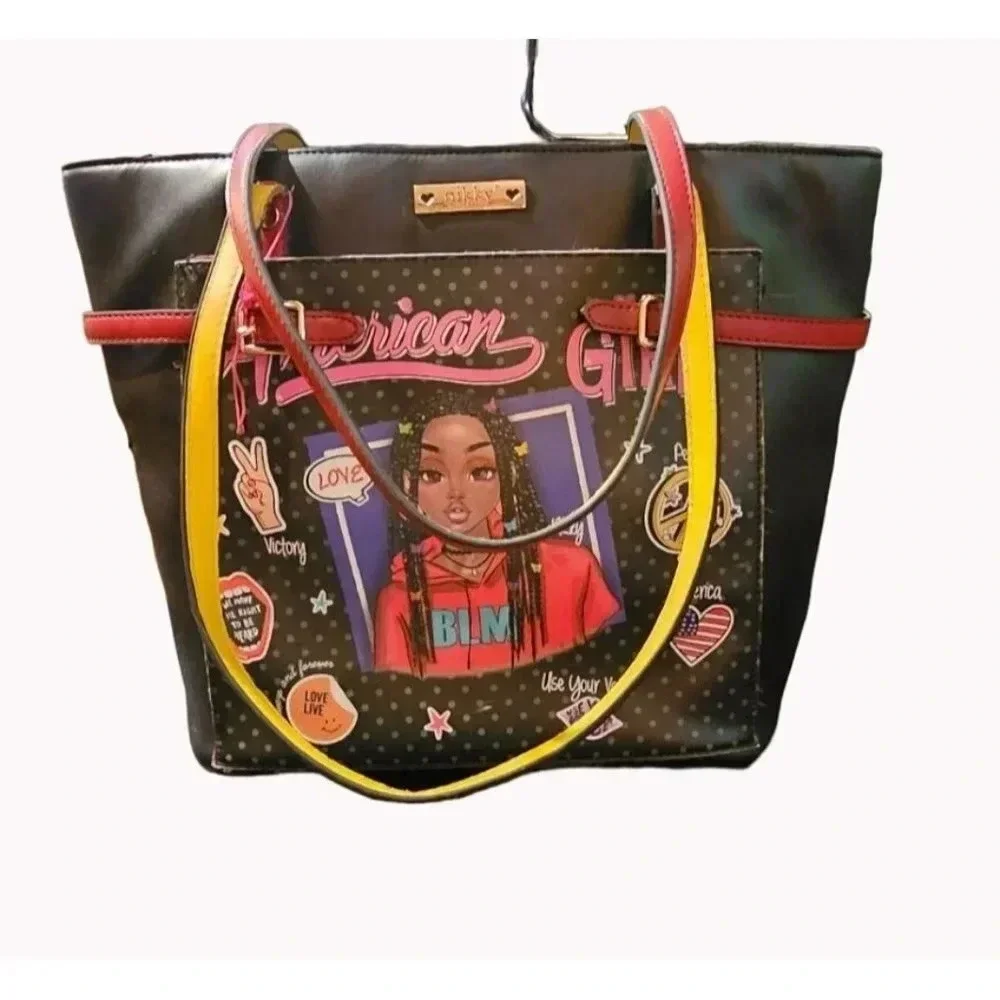 Nikky USA by Nicole Lee 90’s American Girl Shopper Tote Bag Preowned FLAWS - Picture 3 of 11
